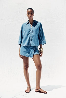 CHEMISE Z1975 FLUIDE EN JEAN À MANCHES LARGES