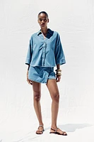 CHEMISE Z1975 FLUIDE EN JEAN À MANCHES LARGES