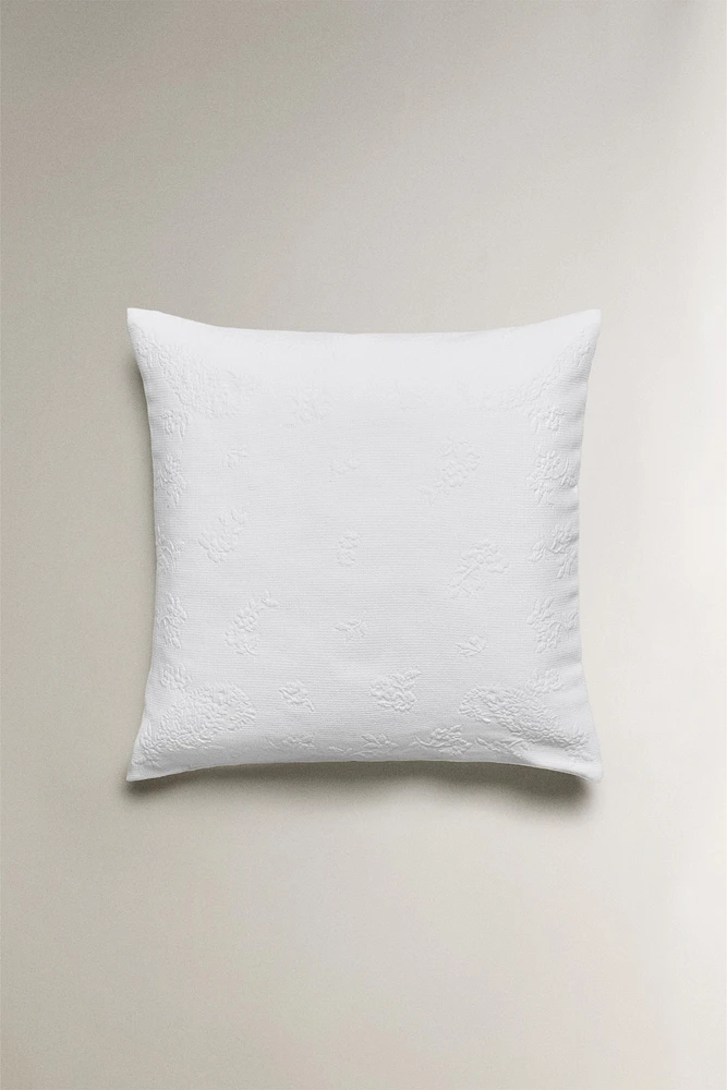 FLORAL JACQUARD THROW PILLOW COVER