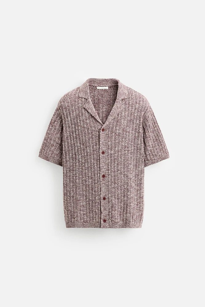 CONTRAST KNIT SHIRT