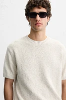 BOUCLÉ TEXTURED KNIT T-SHIRT