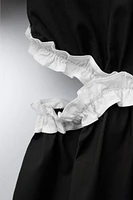 COLD SHOULDER RUFFLED DRESS