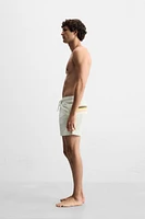 MAILLOT DE BAIN MI-LONG BANDES CONTRASTÉES