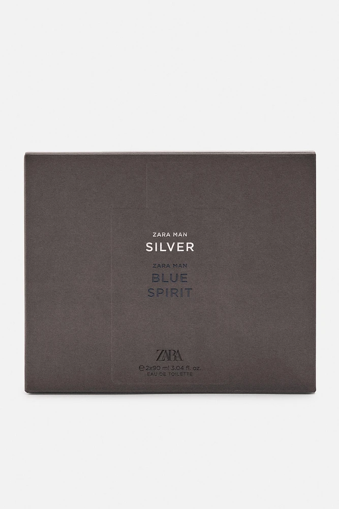 MAN SILVER + BLUE SPIRIT EDT 2 X 90 ML (3.04 FL. OZ)