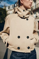 TRENCH-COAT COURT CAPUCHE AMOVIBLE