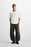 RACING WASHED PRINT T-SHIRT