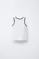 EMBROIDERED RIBBED T-SHIRT