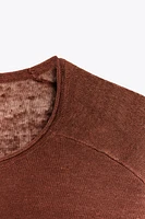 LINEN BLEND KNIT SWEATER