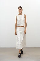 ZW COLLECTION EMBROIDERED MIDI SKIRT