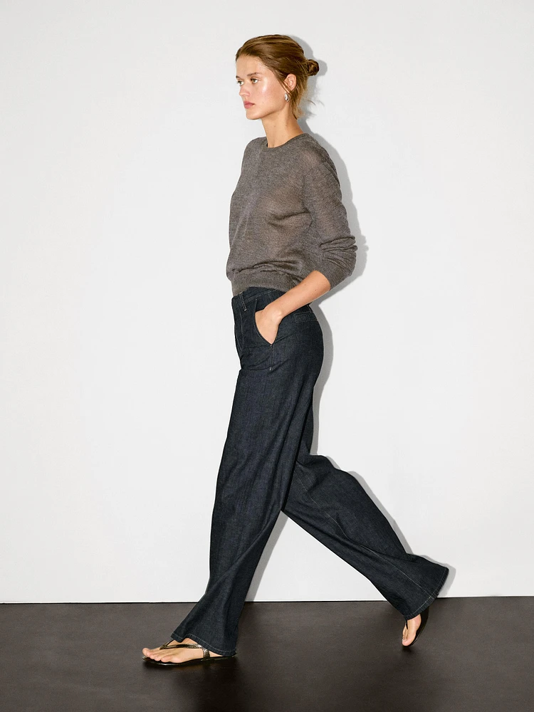 Jean straight taille haute