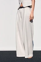 BELTED PLEATED PANTS
