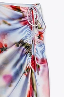PRINTED SATIN EFFECT MIDI SKIRT