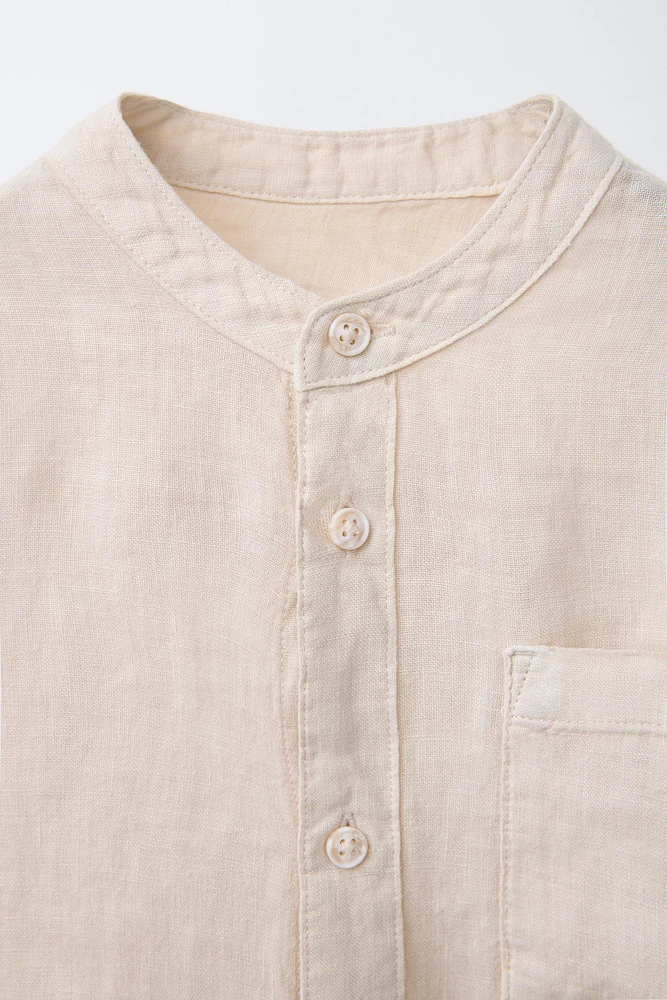 CHEMISE 100 % LIN À COL MAO