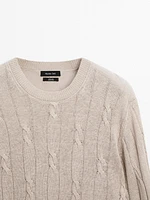 100% linen cable-knit sweater