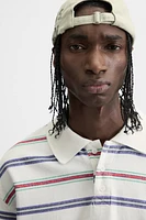 STRIPED LAYERED EFFECT POLO SHIRT
