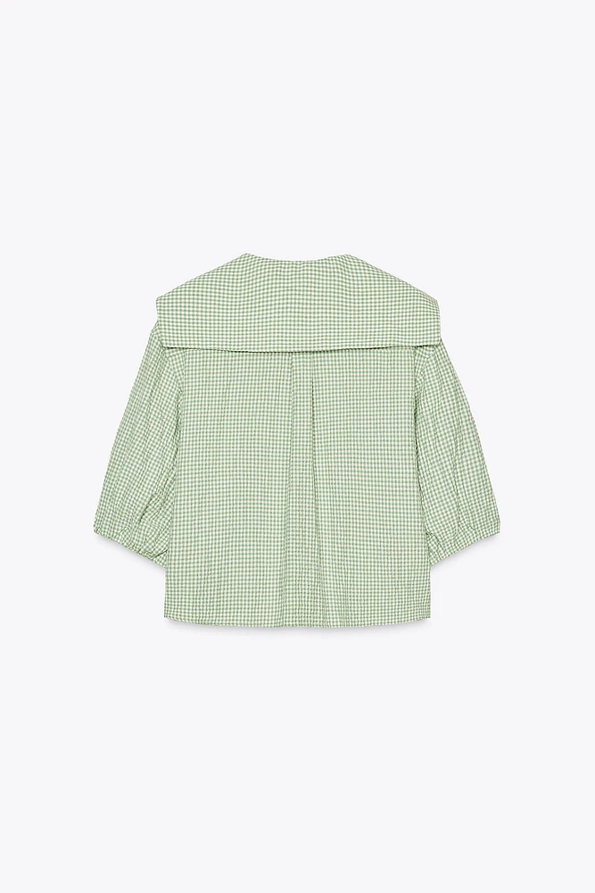 GINGHAM CROP SHIRT
