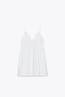 PLEATED POPLIN MINI DRESS