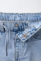 BELTED DENIM SHORTS