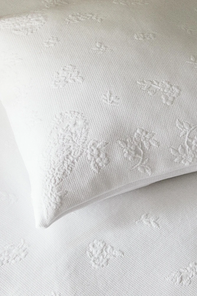 FLORAL JACQUARD THROW PILLOW COVER