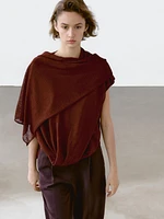 Flowing top with cape detail