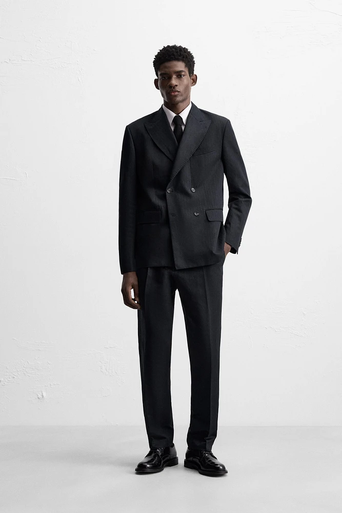 LINEN - COTTON HERRINGBONE SUIT BLAZER