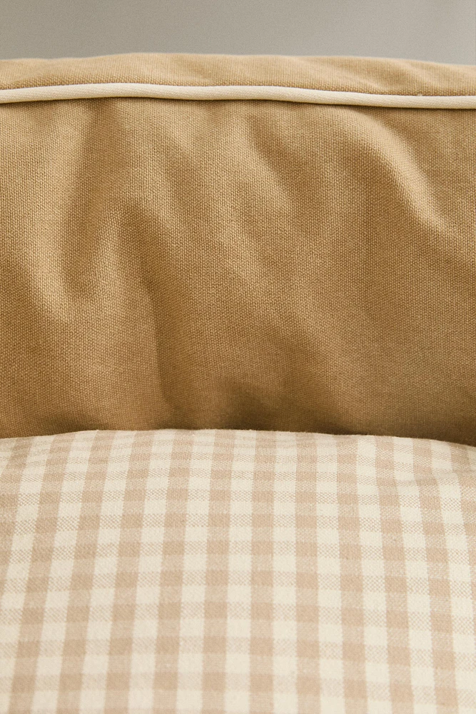 PET BED CUSHION GINGHAM CHECK