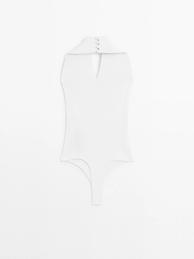 Body en maille à encolure américaine V - STUDIO