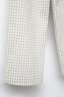 STRAIGHT-LEG PLAID PANTS