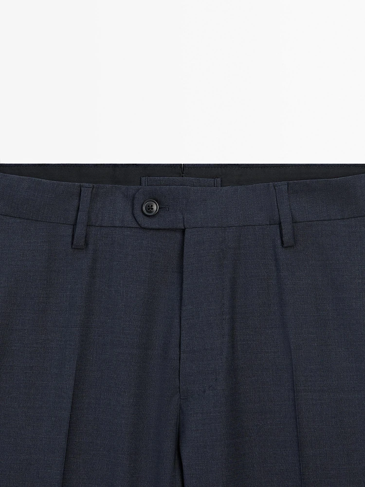 Wool blend suit trousers