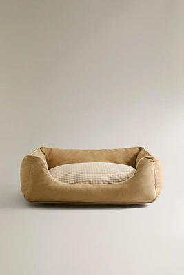 PET BED CUSHION GINGHAM CHECK