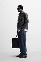 FAUX LEATHER POCKET JACKET