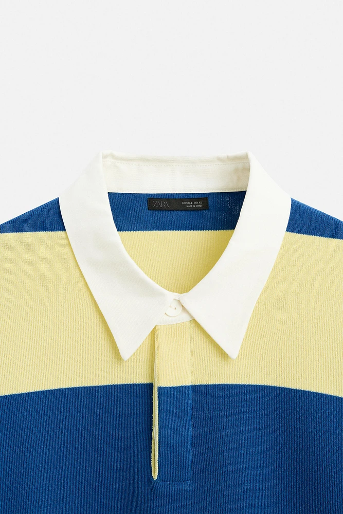 STRIPED KNIT POLO