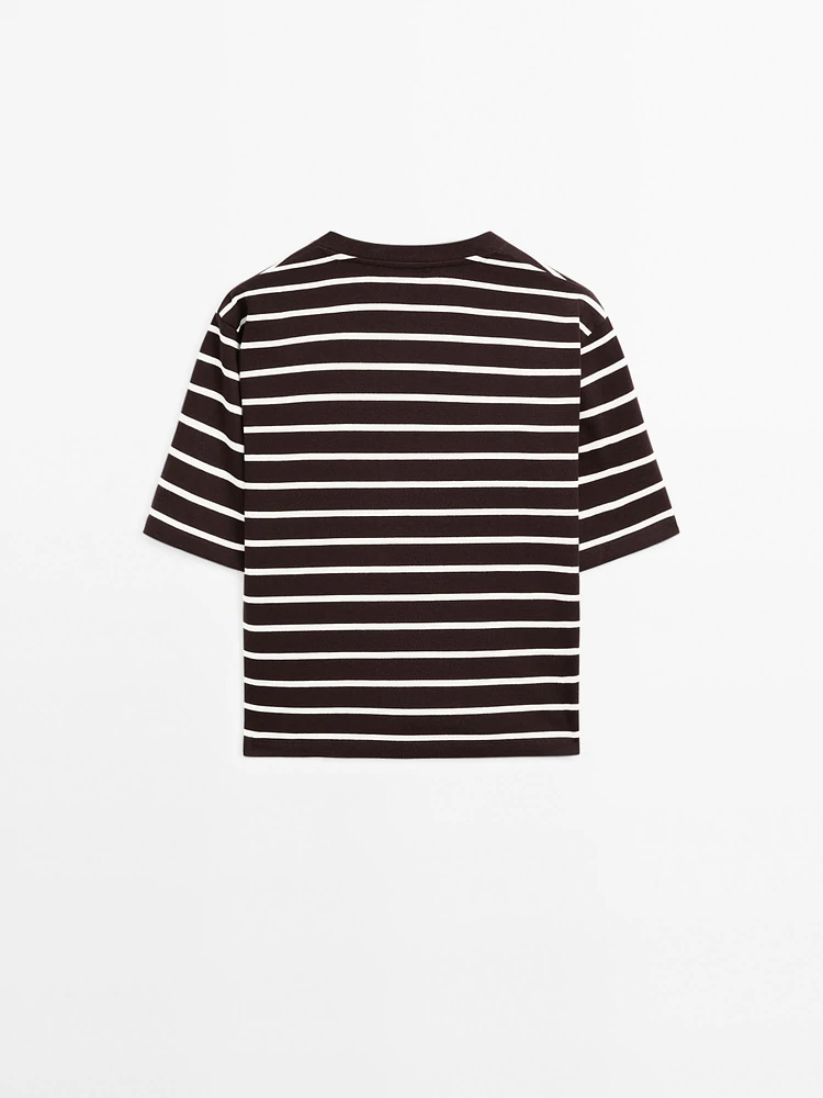 Striped 100% cotton T-shirt