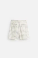 TEXTURED STRIPED SHORTS