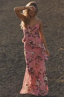PRINTED TULLE MAXI SKIRT