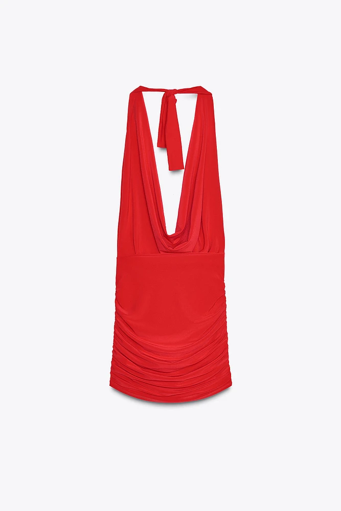 RUCHED SHORT DRESS