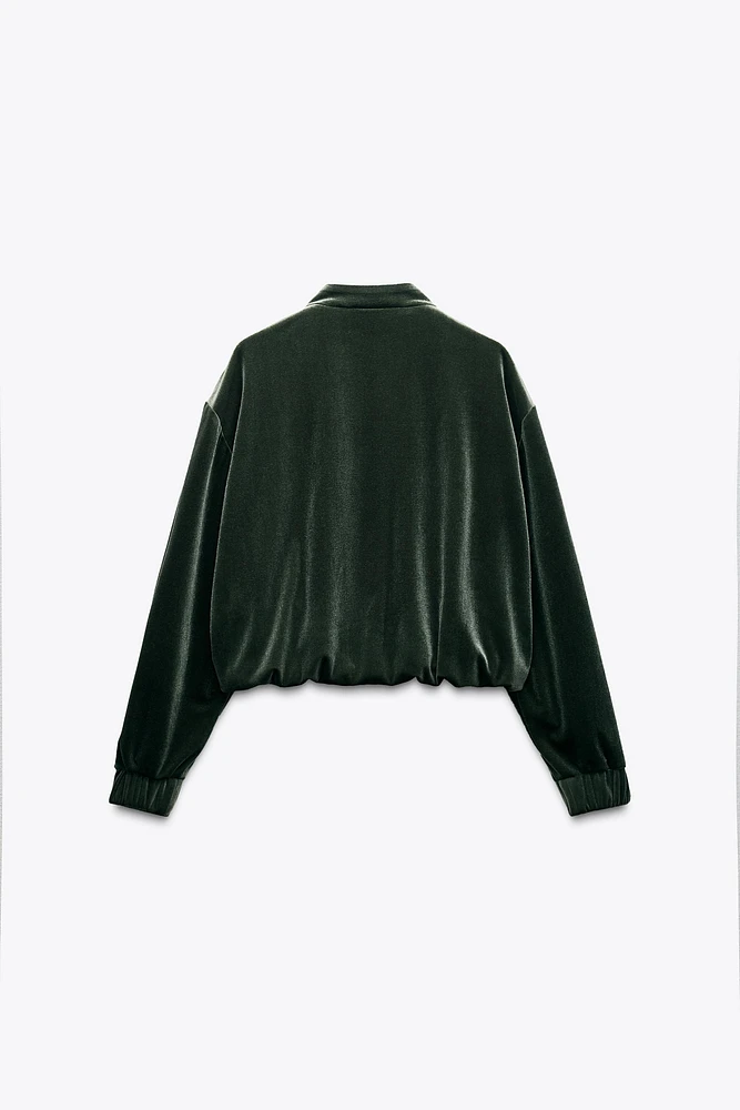 BLOUSON BOMBER EN VELOURS