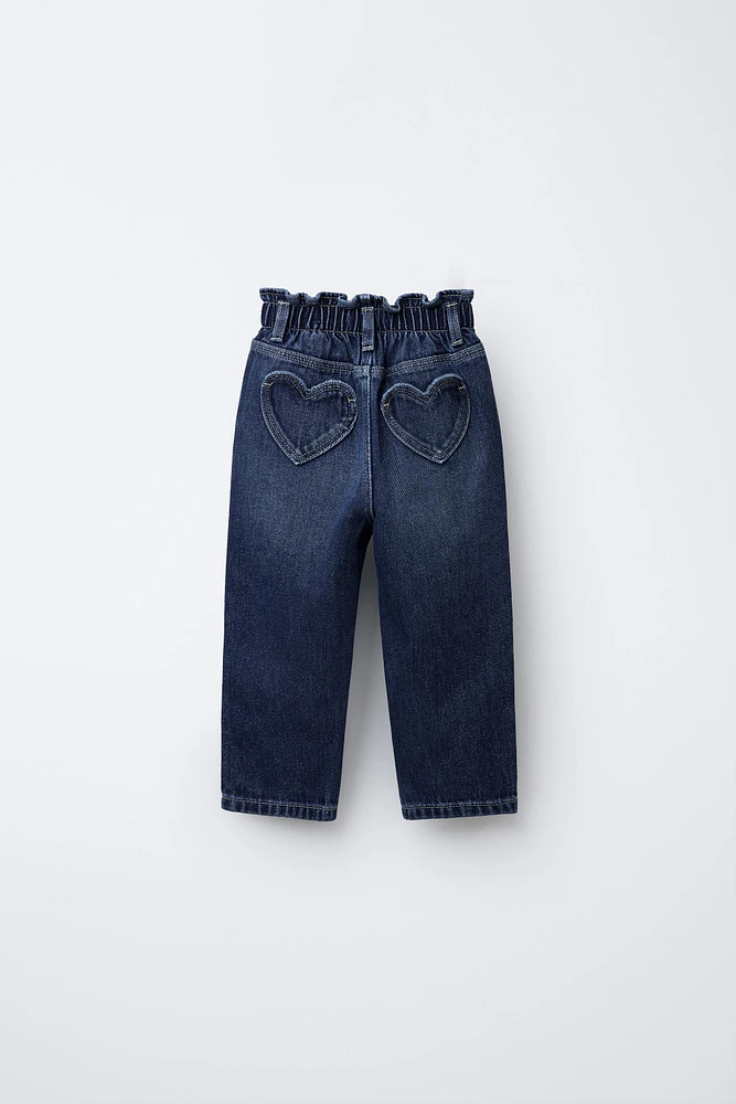 HEART POCKET PAPERBAG JEANS