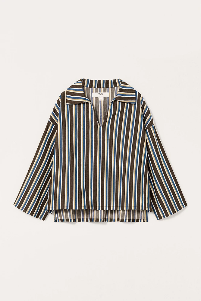 LIMITED EDITION STRIPED FLOWY SHIRT