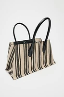STRIPED CANVAS SHOPPER
