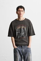 SPRAY PRINT KNIT T-SHIRT