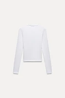 T-SHIRT COTON MODAL MANCHES LONGUES