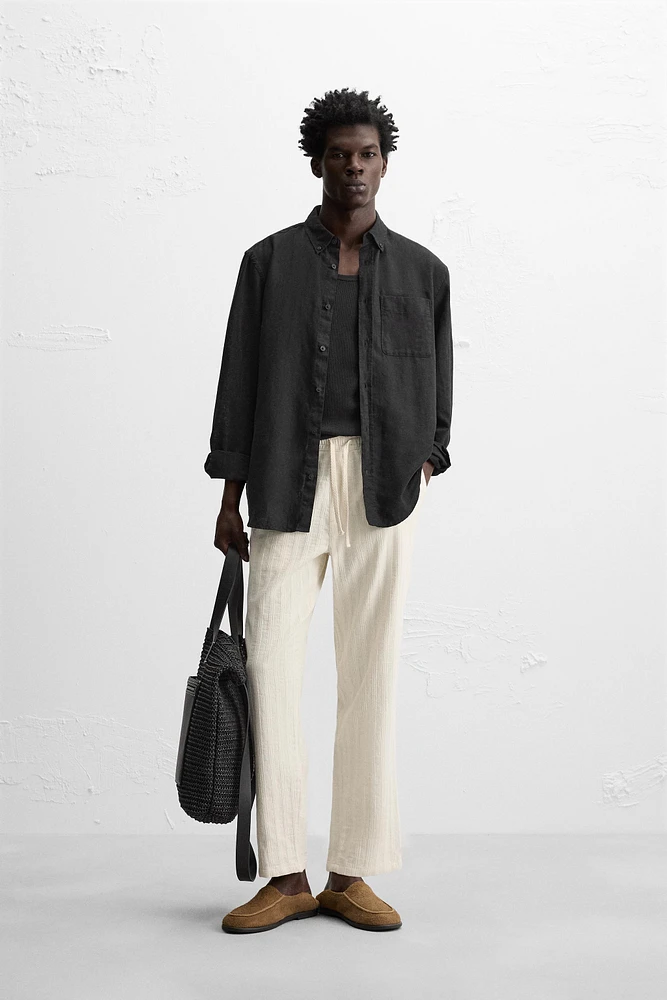PANTALON EN JACQUARD À RAYURES