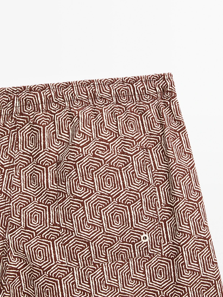 Regular fit printed swimming trunks