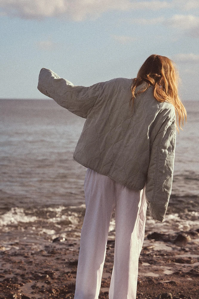 WASHED-EFFECT QUILTED JACKET