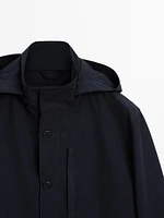 Cotton blend hooded parka