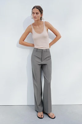 100% WOOL STRAIGHT LEG PANTS ZW COLLECTION
