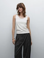 Knit cotton blend top