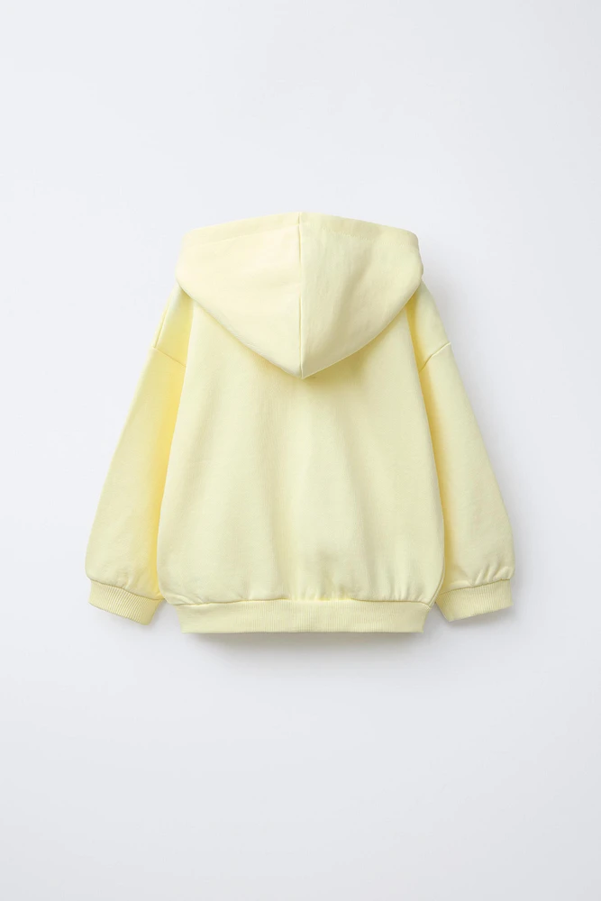 HOODED SWEATSHIRT WITH RAISED TEXT
