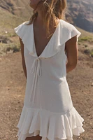 RUFFLED TIE SHORT DRESS